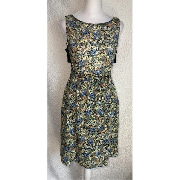 Zara Basic Women flowers floral COLORFUL Casual sheer cut out Dress SIZE XS - Picture 1 of 16